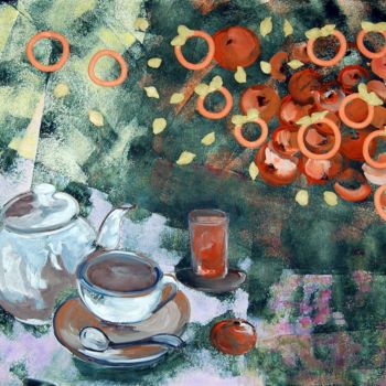 Malerei mit dem Titel "Petit Déjeuner" von Diana Ingrid Michat, Original-Kunstwerk, Acryl