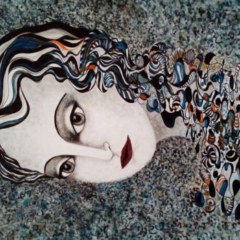 Schilderij getiteld "Azul 1" door Graciela De  Fazio, Origineel Kunstwerk, Acryl