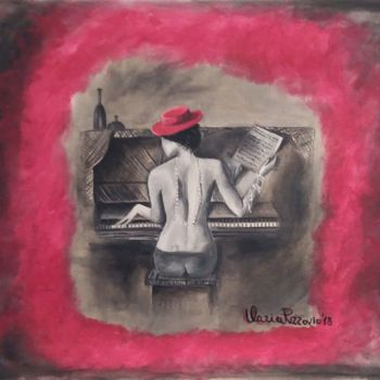Painting titled "Donna al pianoforte" by Artego777, Original Artwork, Oil