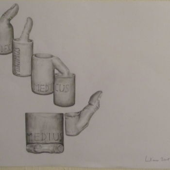 Desenho intitulada "dita e bicchieri" por Cristiano, Obras de arte originais, Outro