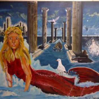 Pintura titulada "No = 3 Mermaid  (en…" por Murat Sahingoz, Obra de arte original, Oleo