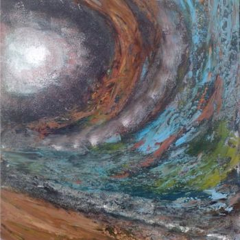 Painting titled "NO 7 Whirlpool turb…" by Murat Sahingoz, Original Artwork, Oil