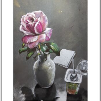 Рисунок под названием "Le pot aux roses" - Artelierdedomi, Подлинное произведение искусства, Пастель