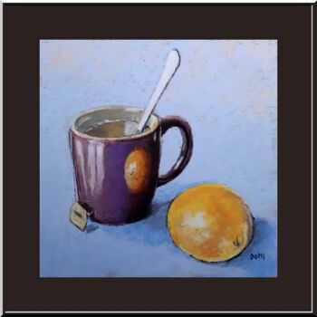 Peinture intitulée "Thé au citron" par Artelierdedomi, Œuvre d'art originale, Pastel