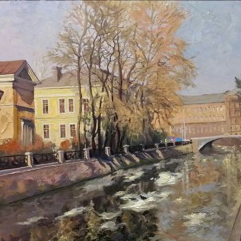 Painting titled "весна в Питере" by Vladimir Vorontsov, Original Artwork, Oil