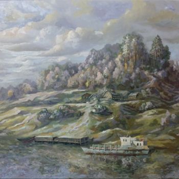 Painting titled "Холодная осень" by Vladimir Vorontsov, Original Artwork, Oil