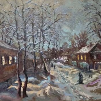 Painting titled "Вечер" by Vladimir Vorontsov, Original Artwork, Oil