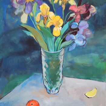 Pittura intitolato "Irises" da Artem Andreichuk, Opera d'arte originale, Acrilico
