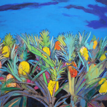 Pittura intitolato "pineapples" da Artem Andreichuk, Opera d'arte originale, Acrilico