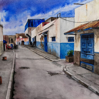 Malarstwo zatytułowany „Rabat, Morocco” autorstwa Артём Яворский, Oryginalna praca, Akwarela