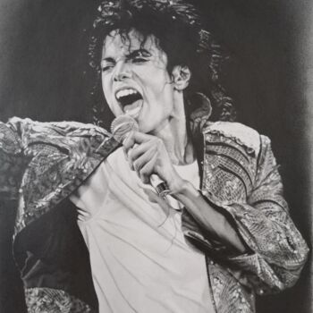 Tekening getiteld "Michael Jackson" door Artiom Iavorskii, Origineel Kunstwerk, Potlood