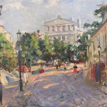 Painting titled "Evening, St. Andrew…" by Artem Brazhnik, Original Artwork, Oil