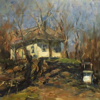 Картина под названием "Ukrainian village" - Artem Brazhnik, Подлинное произведение искусства, Масло