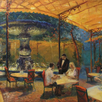 绘画 标题为“Dinner by the light…” 由Artem Brazhnik, 原创艺术品, 油