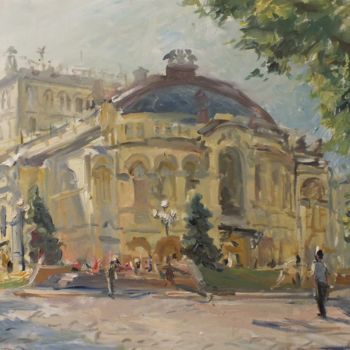 Malerei mit dem Titel "Opera theatre in Ki…" von Artem Brazhnik, Original-Kunstwerk, Öl