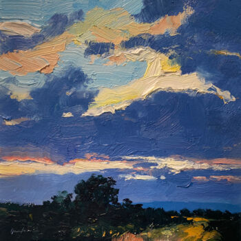 Peinture intitulée ""Sunset"original oi…" par Artem Grunyka, Œuvre d'art originale, Huile