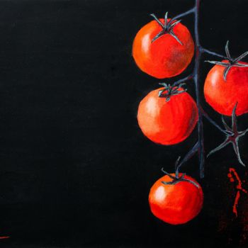 Painting titled "Tomatoes" by Artem Pavlyukov, Original Artwork, Watercolor