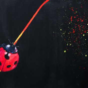 Painting titled "Ladybug" by Artem Pavlyukov, Original Artwork, Watercolor