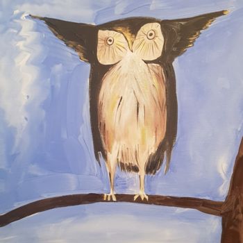 Pintura intitulada "hibou fou" por Art Misia, Obras de arte originais, Acrílico