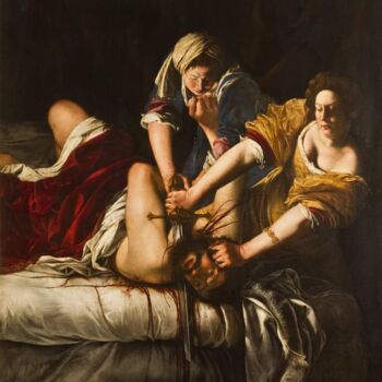 Pittura intitolato "Judith Beheading Ho…" da Artemisia Gentileschi, Opera d'arte originale, Olio