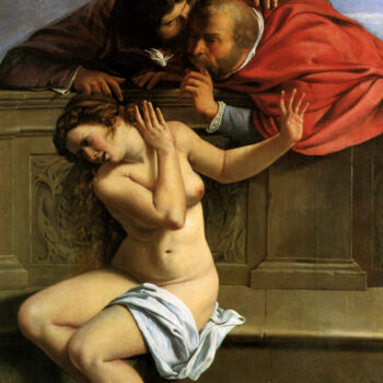 Painting titled "Susanna and the Eld…" by Artemisia Gentileschi, Original Artwork, Oil