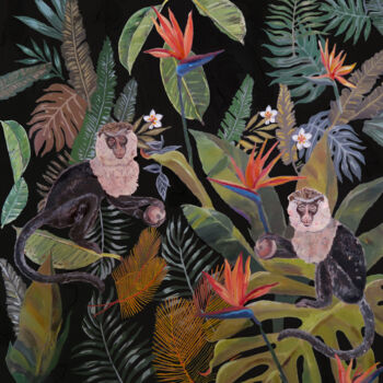 Painting titled "Jungle N°2 - Fern -…" by Artemisia, Original Artwork, Oil