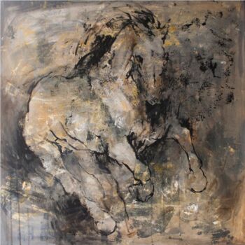 Schilderij getiteld "Horse C007" door Artem Usá, Origineel Kunstwerk, Acryl