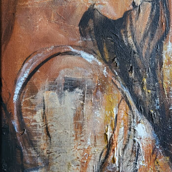 Schilderij getiteld "Serie: Nudes. Woman…" door Artem Usá, Origineel Kunstwerk, Acryl Gemonteerd op Frame voor houten branca…