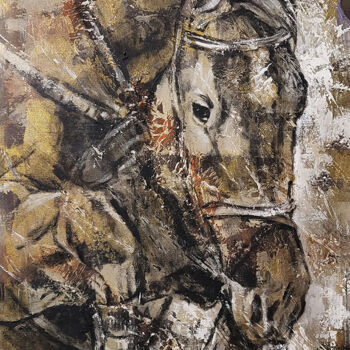 Pittura intitolato "Serie Horses. Indom…" da Artem Usá, Opera d'arte originale, Acrilico Montato su Telaio per barella in le…