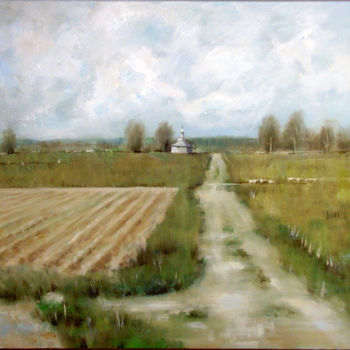 Painting titled "Landscape" by Jaroslaw Glod, Original Artwork, Oil