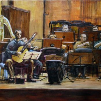 Painting titled "Symphonic Orchestra…" by Jaroslaw Glod, Original Artwork, Oil