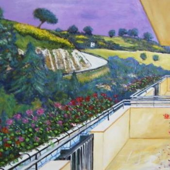 Pintura intitulada "Dal mio balcone" por Luigi Torre, Obras de arte originais