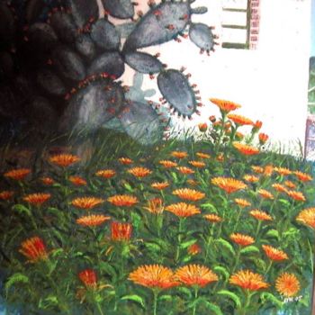 Painting titled "Fiori" by Luigi Torre, Original Artwork