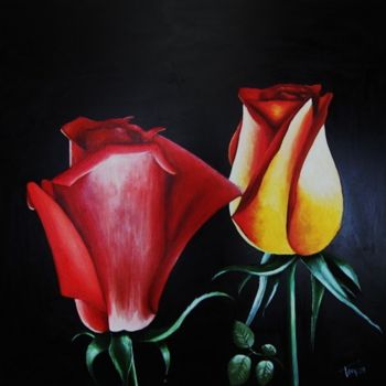 Peinture intitulée "Rose" par Luigi Torre, Œuvre d'art originale, Huile