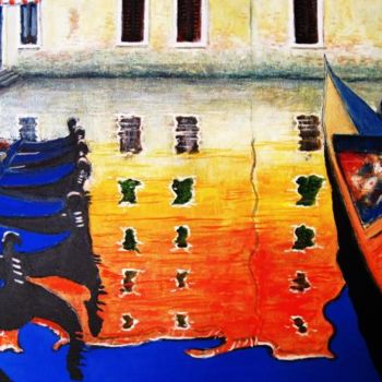 Painting titled "Riflessi veneziani" by Luigi Torre, Original Artwork, Oil