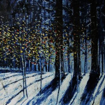 Pittura intitolato "Quattro alberi" da Luigi Torre, Opera d'arte originale, Olio