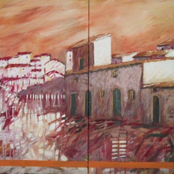Pintura intitulada "Casale" por Luigi Torre, Obras de arte originais, Óleo