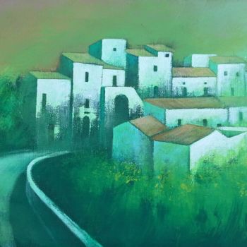 Painting titled "paese" by Luigi Torre, Original Artwork