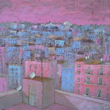 Pittura intitolato "Paesaggio rosa" da Luigi Torre, Opera d'arte originale