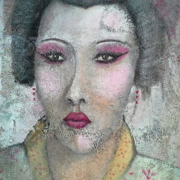 Schilderij getiteld "Geisha" door Luigi Torre, Origineel Kunstwerk