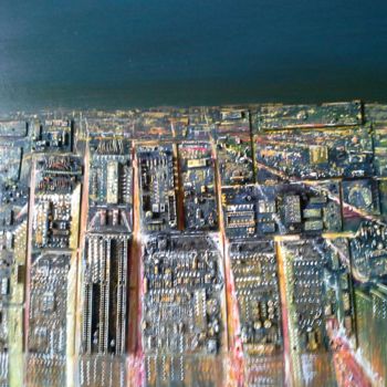 Pittura intitolato "notturno urbano" da Luigi Torre, Opera d'arte originale