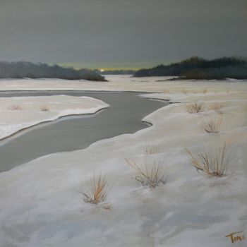 Painting titled "Distesa d'inverno" by Luigi Torre, Original Artwork