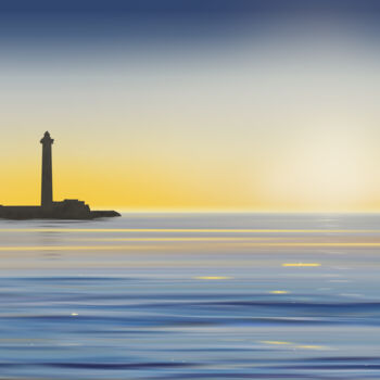 Digital Arts με τίτλο "Marseille, phare de…" από Artenseo, Αυθεντικά έργα τέχνης, Ψηφιακή ζωγραφική