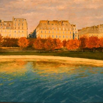 Malerei mit dem Titel "Jardin du Louvre" von Artepignato, Original-Kunstwerk