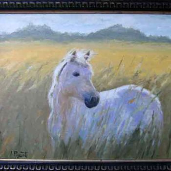 Painting titled "Le cheval dans la p…" by Artepignato, Original Artwork