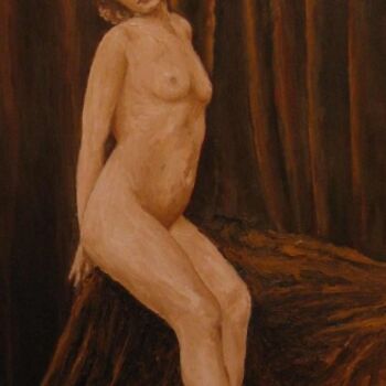 Pittura intitolato ""Nudo d'epoca"" da Artepignato, Opera d'arte originale, Olio