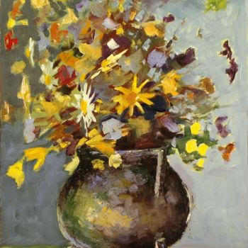 Painting titled "Fleurs" by Renato Bristot, Original Artwork, Oil