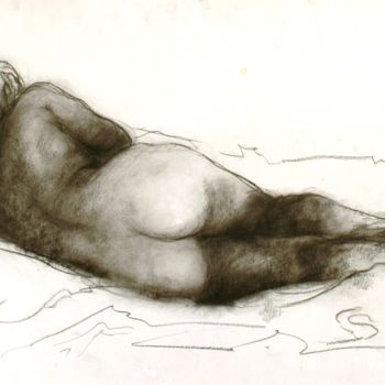 Disegno intitolato "Figura di donna - L…" da Renato Bristot, Opera d'arte originale, Carbone