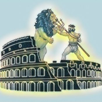 Arts numériques intitulée "Roma Colosseo." par Antonio Romano, Œuvre d'art originale, Peinture numérique