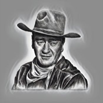Arte digitale intitolato "John Wayne" da Antonio Romano, Opera d'arte originale, Pittura digitale